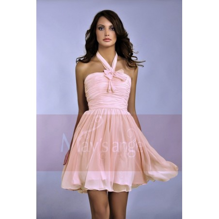 Robe de cocktail douce saumon