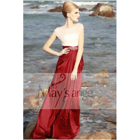 Robe de soirée rouge et blanche Chic