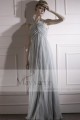 Long Silver Gray Ball Gown Prom Dress Draped And Crossed Top - Ref L232 - 02