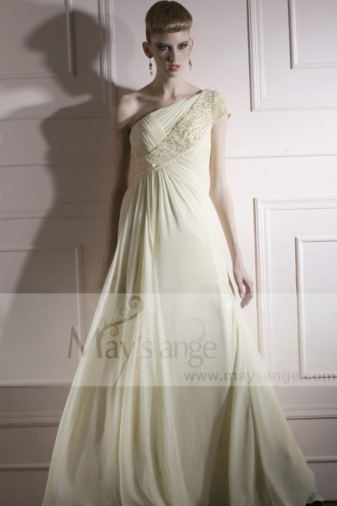 Chiffon Long Length Sparkling One Shoulder Asymmetrical Dress - L233 #1