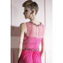 Robe Ceremonie Longue Fuschia Sans Manche Ceinture A Pierres - Ref L234 - 03