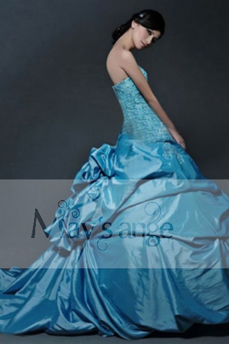 Robe de demoiselle d'honneur Rêve bleu - Ref P031 - 01 Robe de demoiselle d'honneur Rêve bleu - Ref P031 - 01