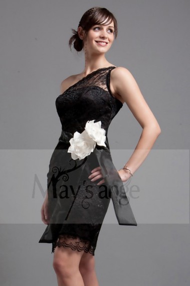 Black Lace Cocktail Dress - C009 #1