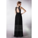 Black Sleeveless Floor-Length Lace Bodice Evening Dress - Ref L191 - 03