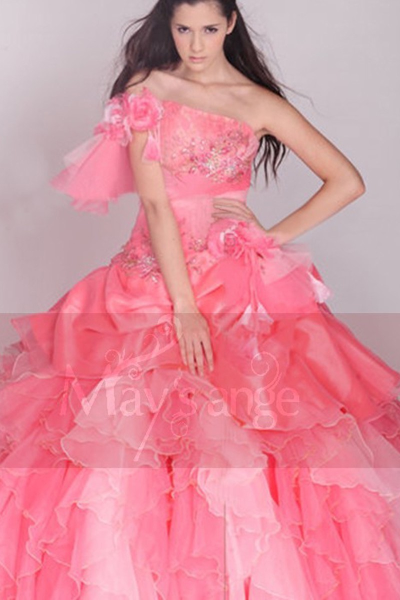 Robe de bal mariage Rose bégonia de princesse - Ref P033 - 01 Robe de bal mariage Rose bégonia de princesse - Ref P033 - 01