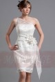 Short White Lace Cocktail Party Dress - Ref C010 - 03