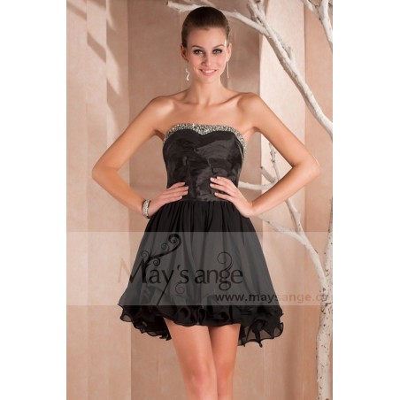 Robe courte de cocktail Danseuse noire bustier