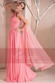Evening gown dress Orange Coral with one veil strap - Ref L240 - 03
