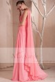 Evening gown dress Orange Coral with one veil strap - Ref L240 - 04