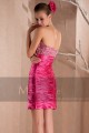 Short Strapless Pink Cocktail Dress With Sparkle Bodice - Ref C226 - 02
