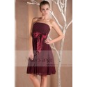 Robe de cocktail Maysange en mousseline bordeaux - Ref C229 - 02