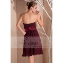 Burgundy Short Strapless Party Dress - Ref C229 - 03