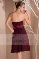 Burgundy Short Strapless Party Dress - Ref C229 - 03