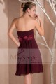 Robe de cocktail Maysange en mousseline bordeaux - Ref C229 - 03