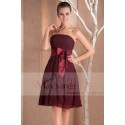 Robe de cocktail Maysange en mousseline bordeaux - Ref C229 - 04