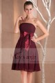 Burgundy Short Strapless Party Dress - Ref C229 - 04