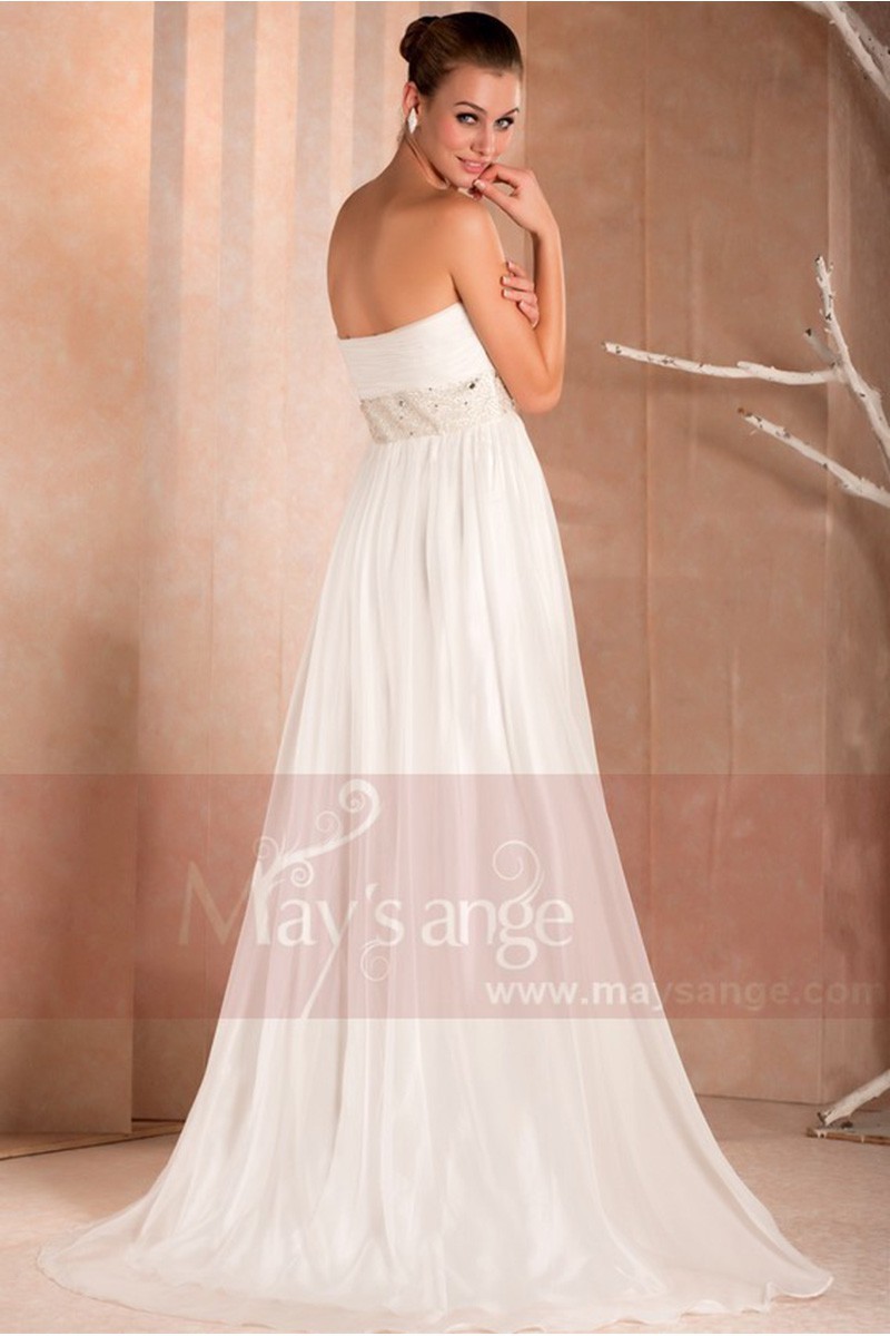 Robe de soir?�e blanche longue Ultra Fluide - Ref L153 - Robes de Gala