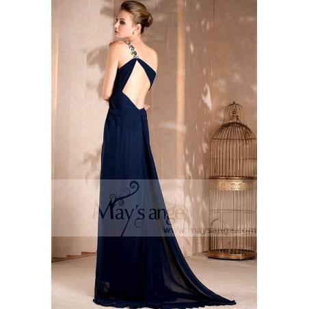 Beauty Robe De Coktail Longue Bleu Marine