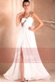 Beauty robe de soirée blanche longue échancrée - Ref L008 - 04