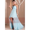 Blue Strapless High-Low Prom Dress With Glitter Sweetheart Bodice - Ref C235 - 03