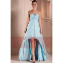 Blue Strapless High-Low Prom Dress With Glitter Sweetheart Bodice - Ref C235 - 04