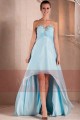 Blue Strapless High-Low Prom Dress With Glitter Sweetheart Bodice - Ref C235 - 04
