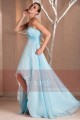 Blue Strapless High-Low Prom Dress With Glitter Sweetheart Bodice - Ref C235 - 05