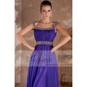 Long evening purple dress Kelly with two glitter straps - Ref L241 - 04