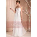 Evening dress Sweetheart in white muslin and thin straps - Ref L243 - 02