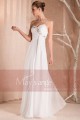 Evening dress Sweetheart in white muslin and thin straps - Ref L243 - 02