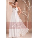 Evening dress Sweetheart in white muslin and thin straps - Ref L243 - 03