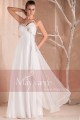 Evening dress Sweetheart in white muslin and thin straps - Ref L243 - 03