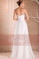 Evening dress Sweetheart in white muslin and thin straps - Ref L243 - 04