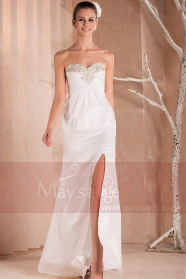 Robe longue Victoire  blanche en mousseline - L245 #1