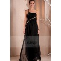 Robe longue noire et dore Féline pour vos soirées - Ref L247 - 04