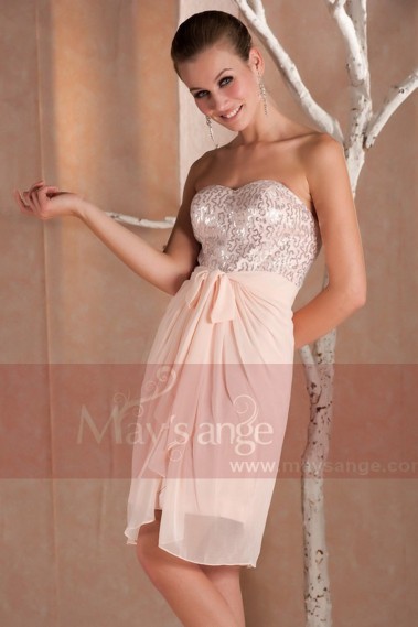 Tenue cortège mariage mousseline rose bella - C238 #1