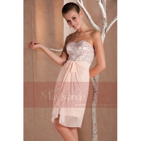 Tenue cortège mariage mousseline rose bella