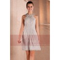 Short Chiffon A-Line Homecoming Party Dress With Glitter Necklace - Ref C239 - 04