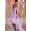 Light Purple Asymmetrical Party Dress Rhinestone Bodice - Ref C241 - 02