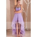 Light Purple Asymmetrical Party Dress Rhinestone Bodice - Ref C241 - 03