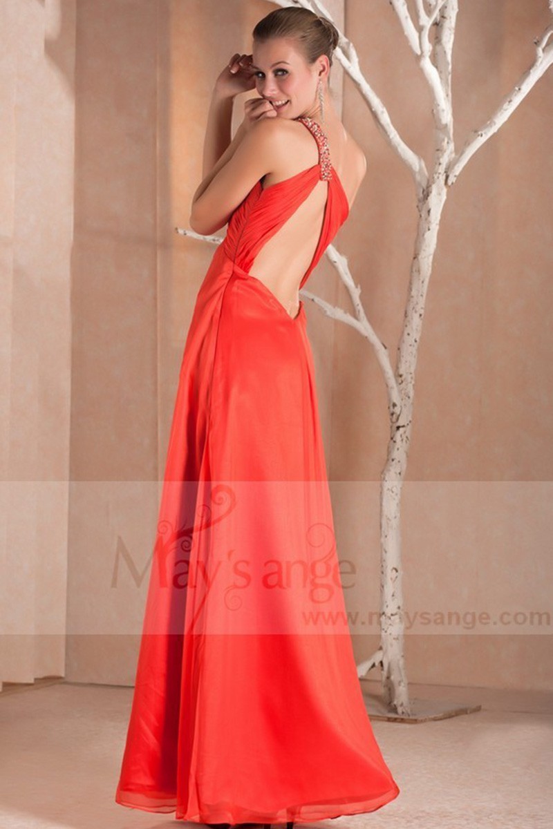Evening prom dress Spicy orange in muslin - Ref L248 - 01