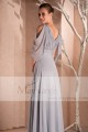 Robe longues de soirée gris Kate avec manches ajourées - Ref L257 - 04