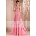 Pink Long evening Dress-Glitter Bodice - Ref L258 - 04