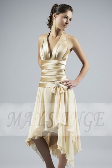 Golden Cocktail Party Dress - C017 #1