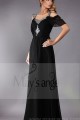 BLACK EVENING DRESS WITH OFF SHOULDER AND SHINY STRAPS - Ref L193 - 02