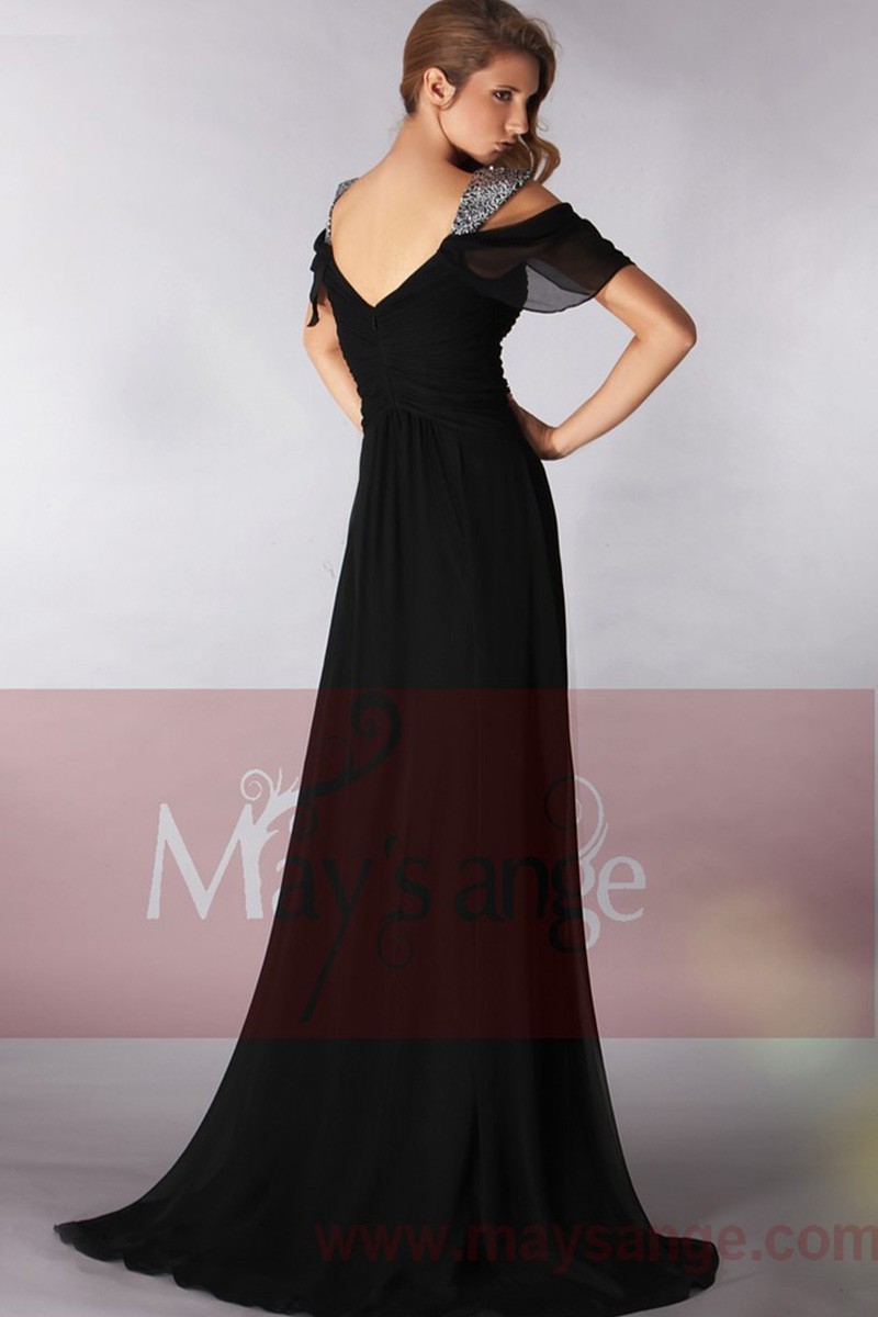 Cuff Black Evening Dress main image 1