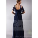 BLUE PARTY DRESS WITH FLOWERS STRAP AND STOLE - Ref L194 - 03