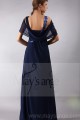 BLUE PARTY DRESS WITH FLOWERS STRAP AND STOLE - Ref L194 - 03