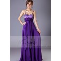 Violet Long Chiffon Evening Dress With Glitter Bodice - Ref L203 - 02