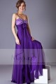 Violet Long Chiffon Evening Dress With Glitter Bodice - Ref L203 - 03